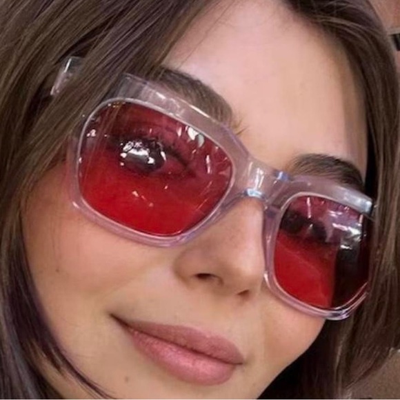 AKILA X SHADOW HILL Red Lens Icicle Clear Sunglasses Limited Edition Dead Stock - Picture 4 of 5